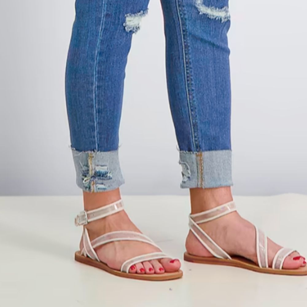 Sanctuary Nellie Vinyl Flat Sandals Size 10M